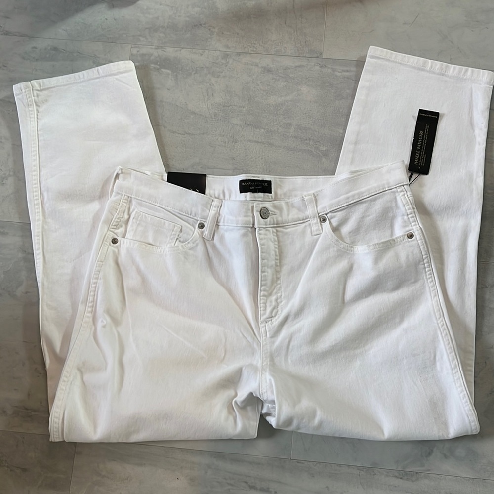 Banana Republic Jeans white Slouch Jeans Straight leg Size 32 (14) NWT